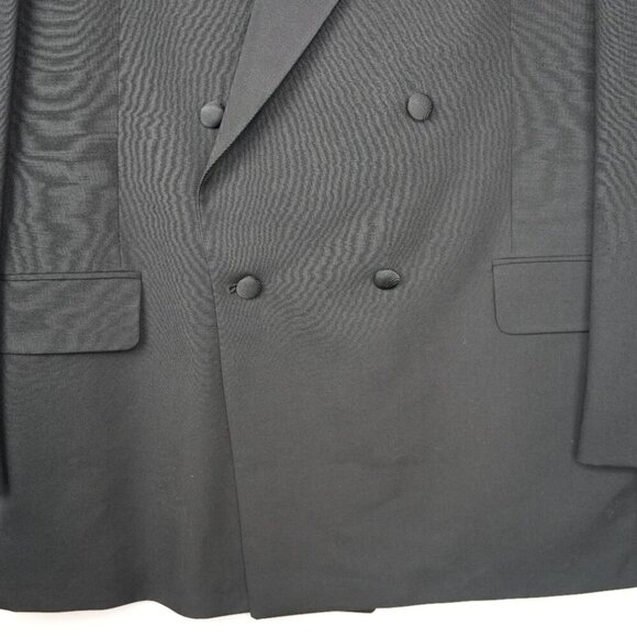 Karl Lagerfeld Vintage Men's Wool Black Tuxedo Blazer Jacket 43L Double Breasted - Picture 5 of 8